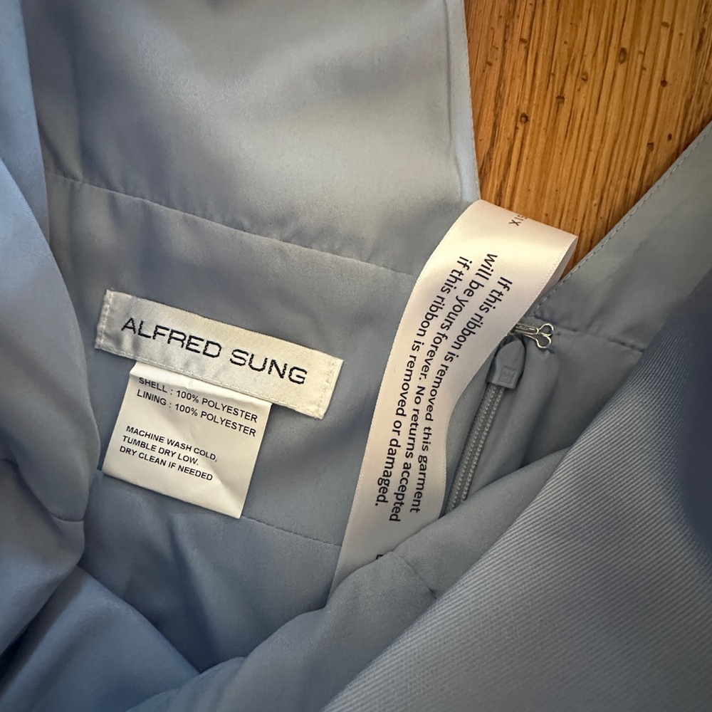 NWT ALFRED SUNG Sky Blue size 10- Bridesmaid, Mother of, Formal Dress - Picture 8 of 9